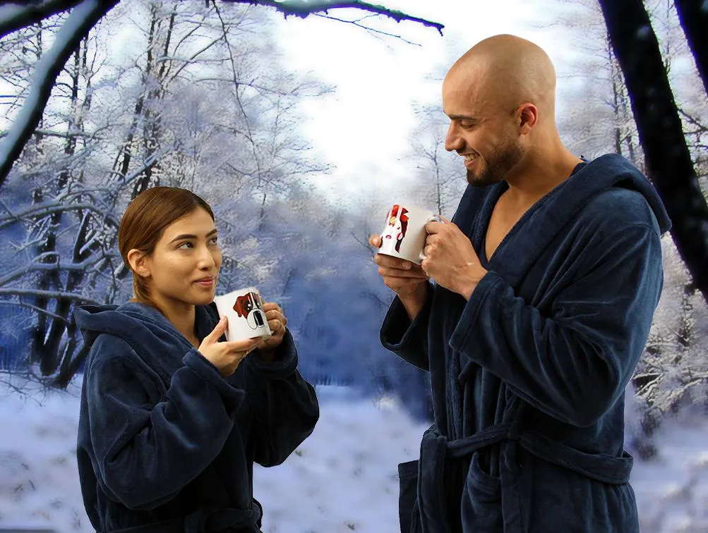 NDS Wear Plush Fleece Hooded Robe for Men or Women