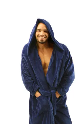 NDS Wear Plush Fleece Hooded Robe for Men or Women