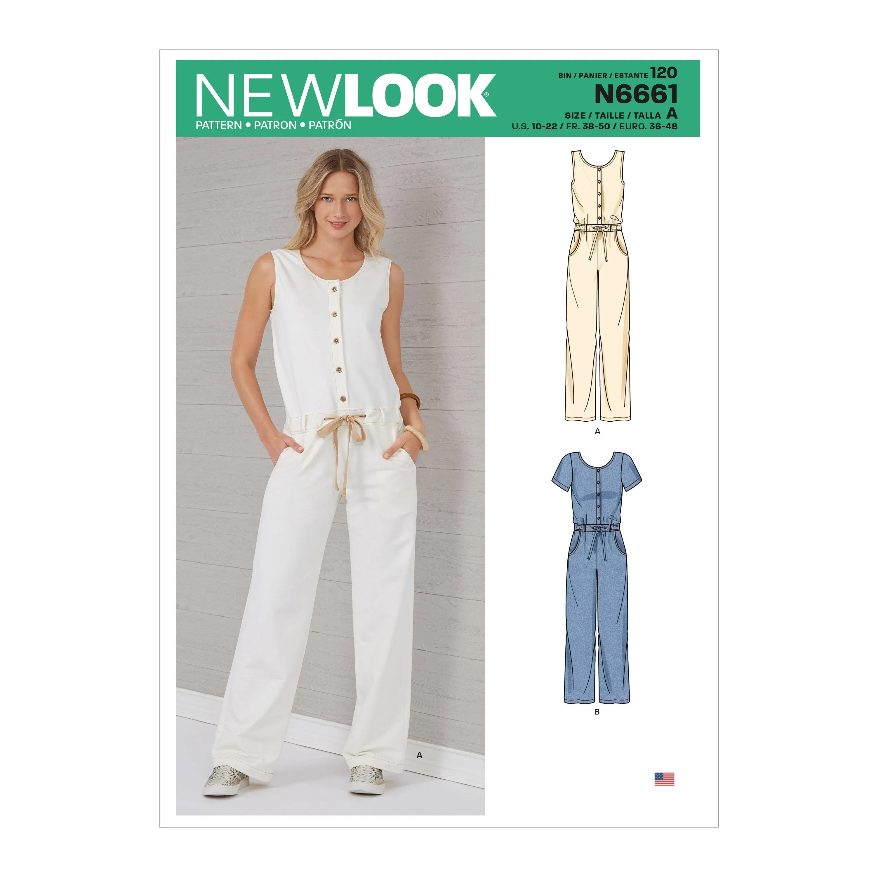 New Look Sewing Pattern 6661  Relaxed Fit Jumpsuit