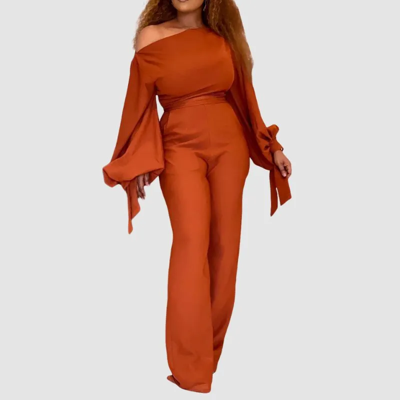 Off Shoulder Wide Leg Jumpsuit