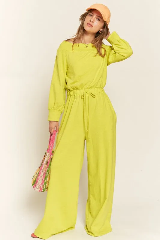 ONE SHOULDER TERRY JUMPSUIT - Online exclusive