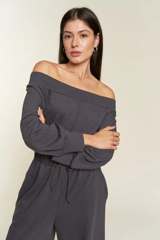 ONE SHOULDER TERRY JUMPSUIT - Online exclusive