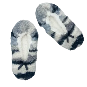 Patchwork Black Fuzzy Babba Slipper Socks