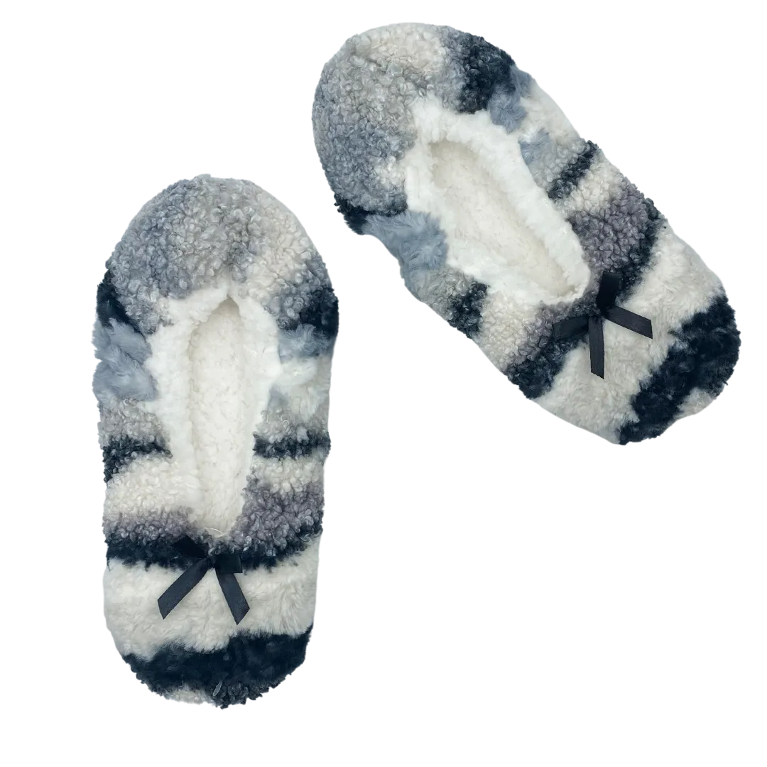 Patchwork Black Fuzzy Babba Slipper Socks