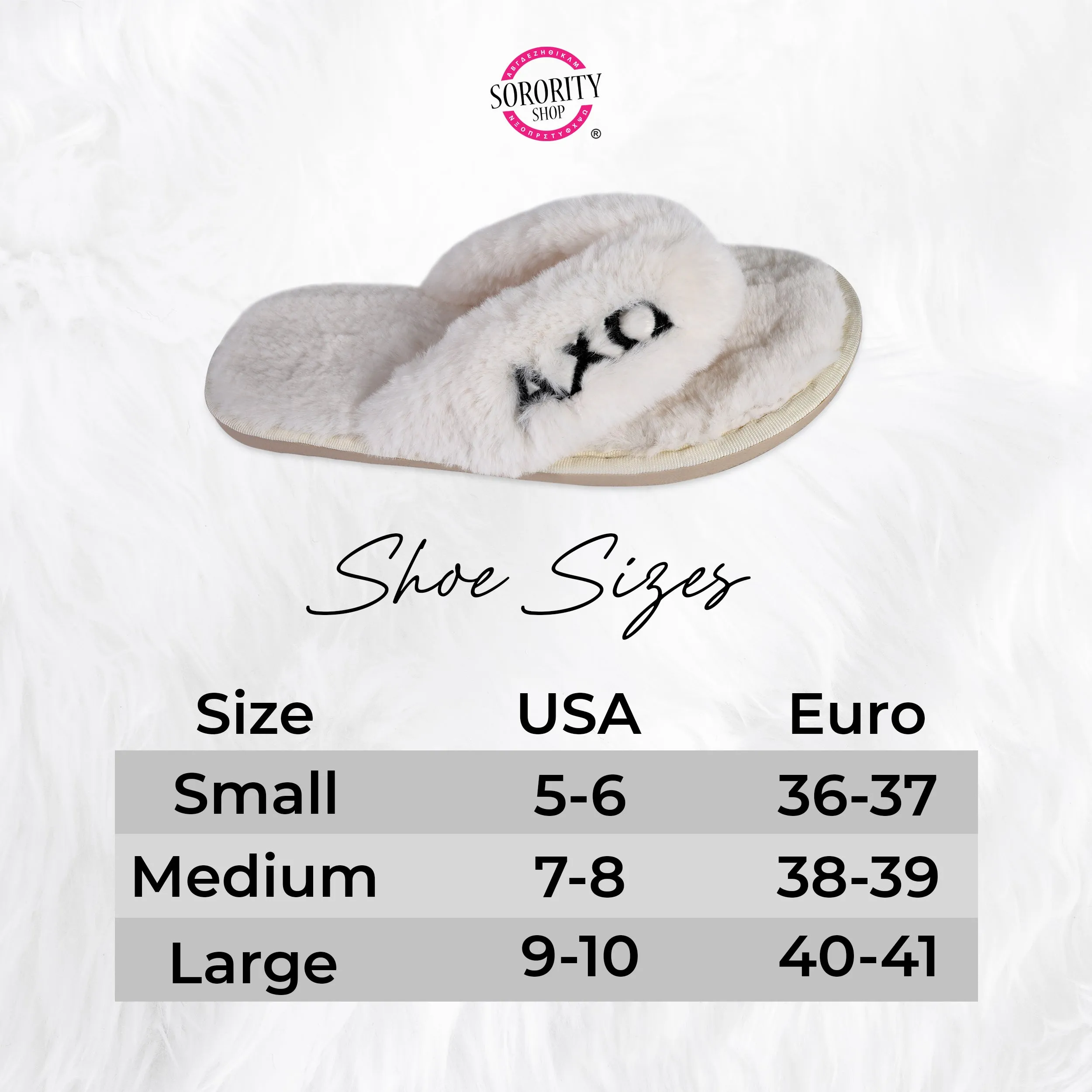 Pi Beta Phi - Furry Slippers Women - With PBP Embroidery Logo