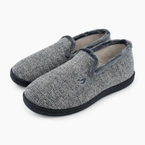 Plumflex Men's Closed-Back Slippers - Grey