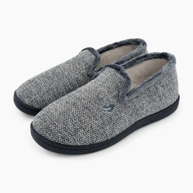 Plumflex Men's Closed-Back Slippers - Grey