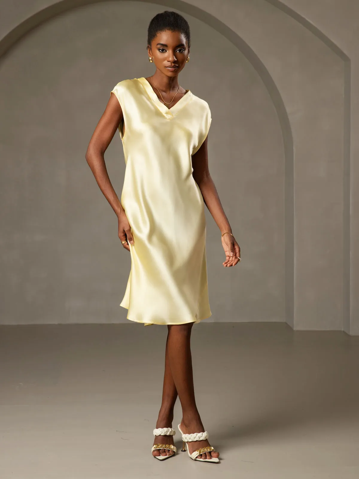 Pure Silk Elegant V-Neck Nightgown