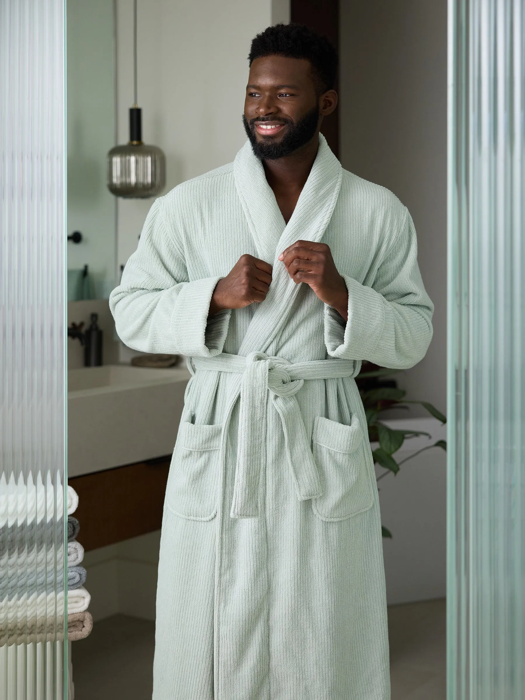 Ribbed Terry Bath Robe