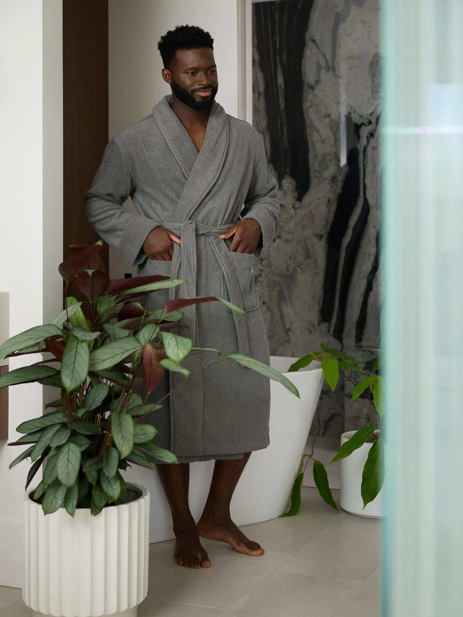 Ribbed Terry Bath Robe