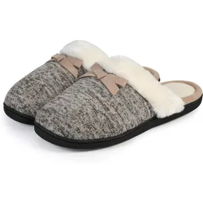 Roxoni Women Slipper Cozy Memory Foam, Fuzzy Warm Faux Fur, Anti-Skid Rubber Sole