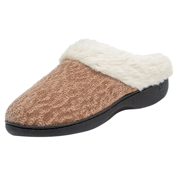 Roxoni Women's Soft Indoor Outdoor Suede Furr Clog Slippers