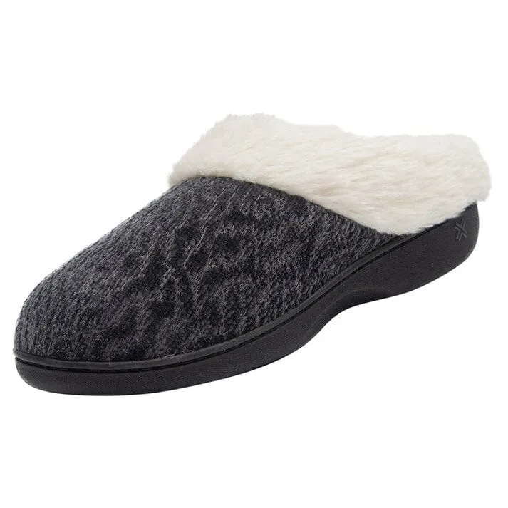 Roxoni Women's Soft Indoor Outdoor Suede Furr Clog Slippers