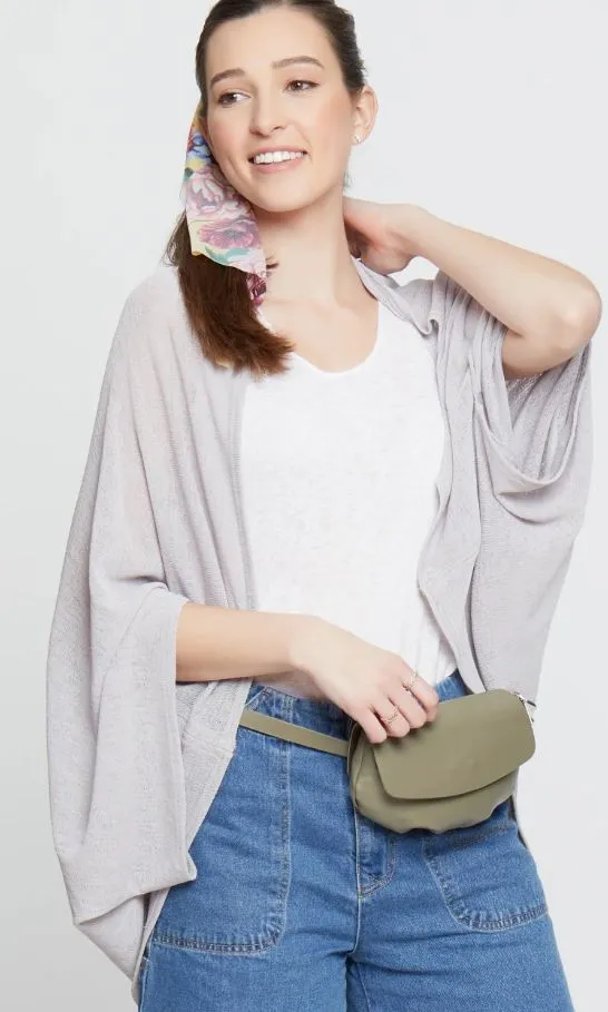 Sheer Lightweight Cocoon Kimono - Gray