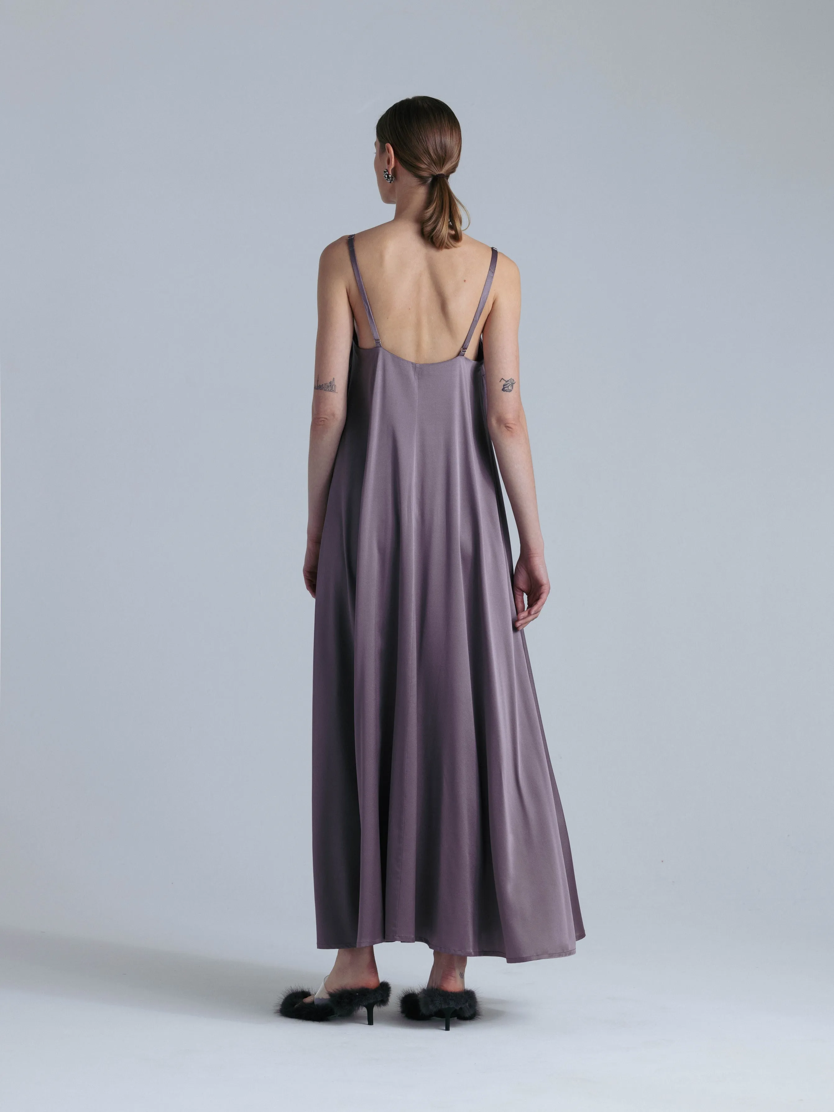 Silk Maxi Dress 'Aphrodite' in Noble Purple