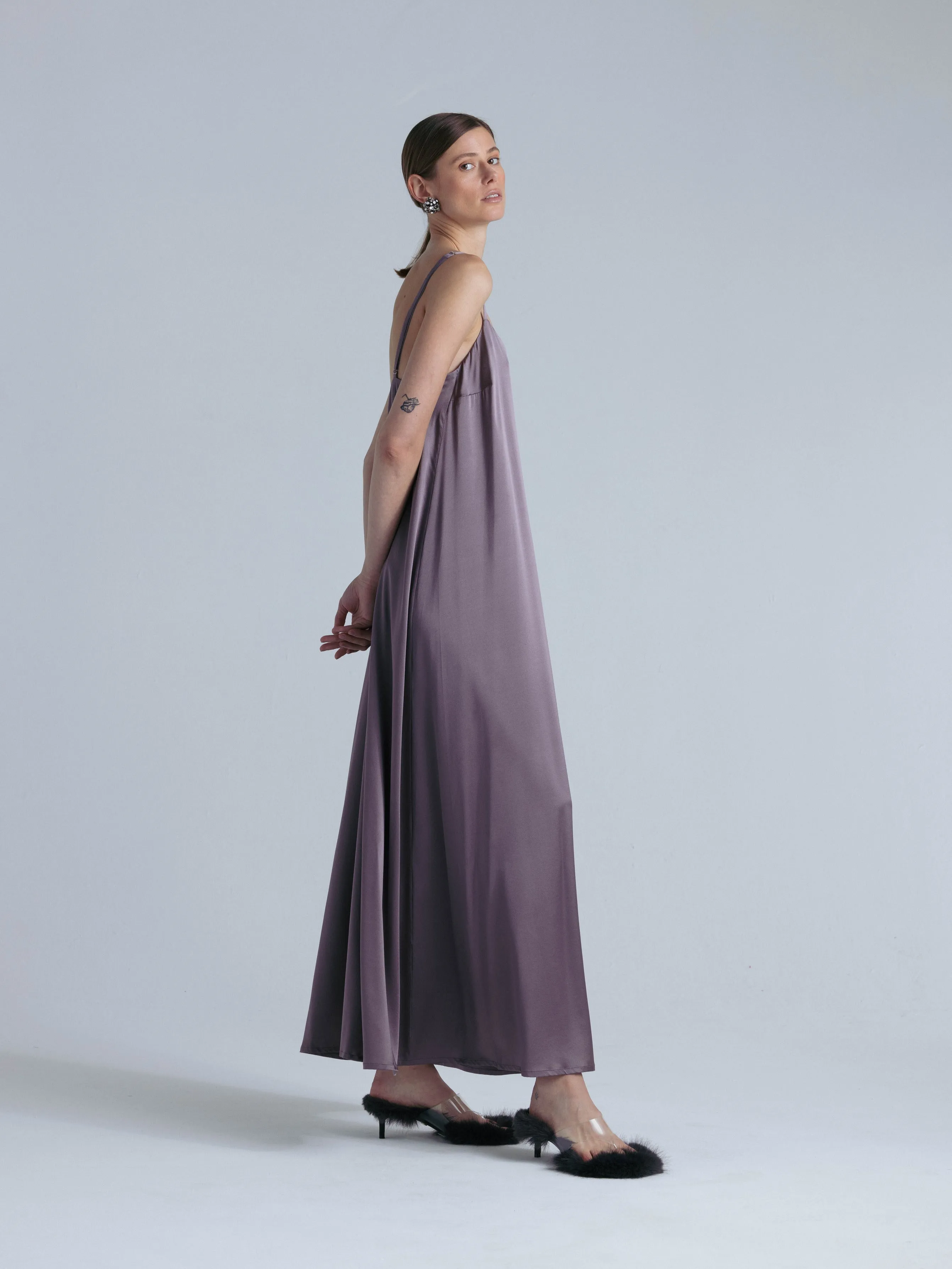 Silk Maxi Dress 'Aphrodite' in Noble Purple