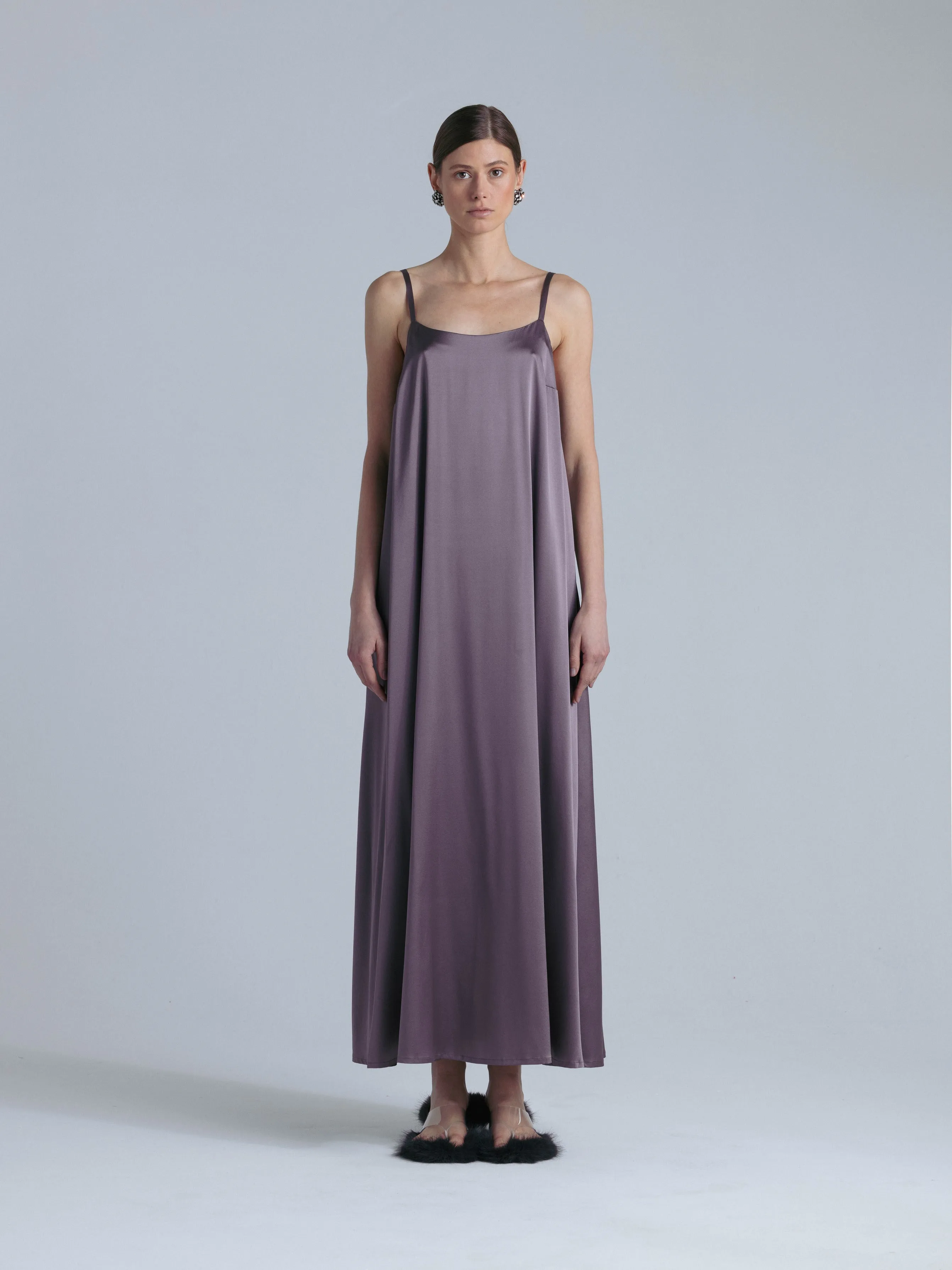 Silk Maxi Dress 'Aphrodite' in Noble Purple