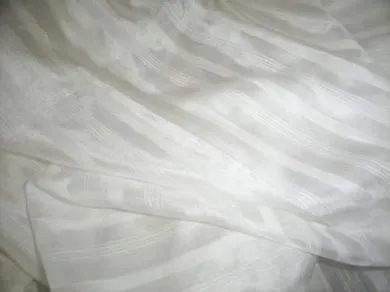 Silk satin stipe fabric 44&quot;~light ivory