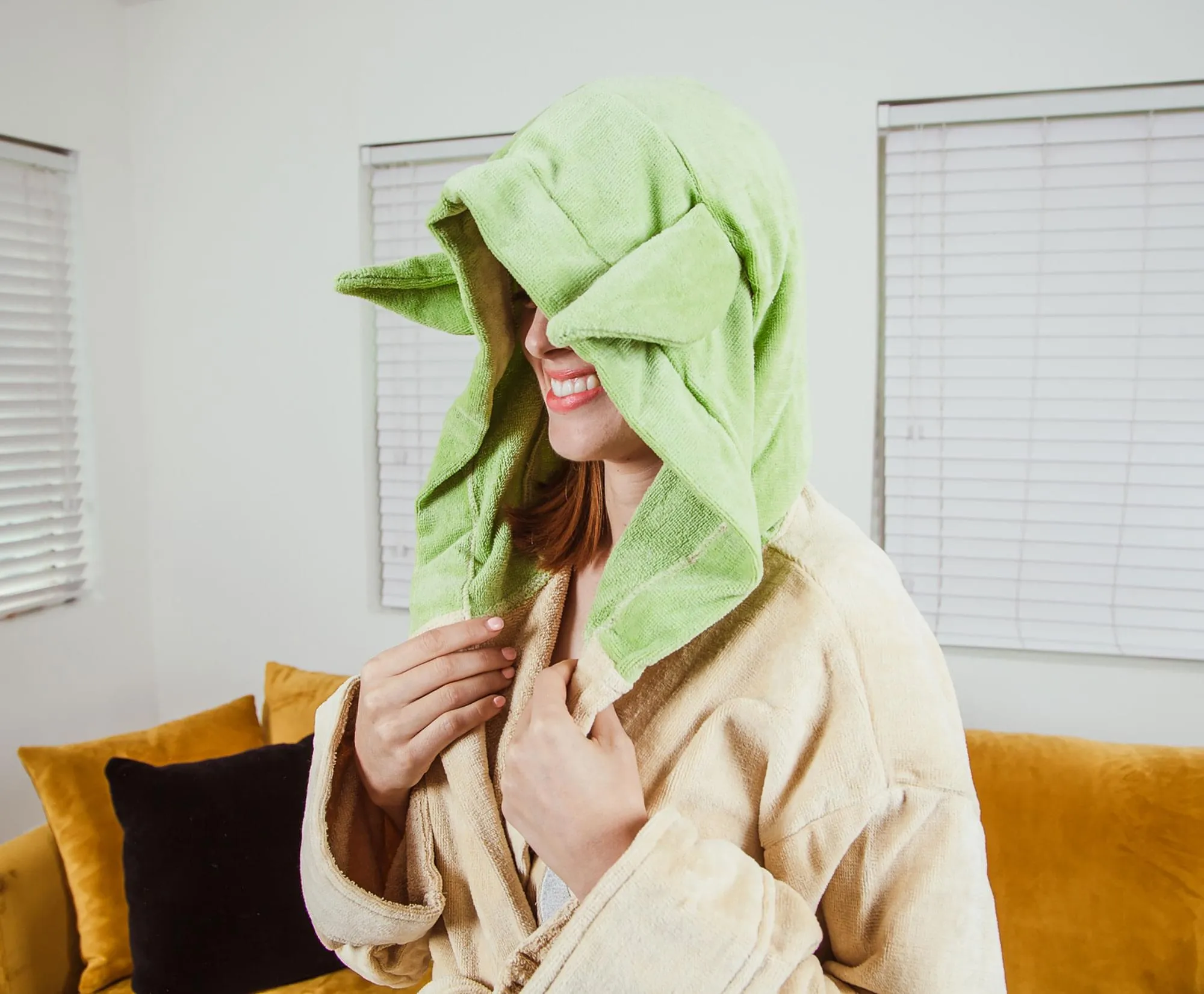 Star Wars Yoda Unisex Hooded Bathrobe for Adults