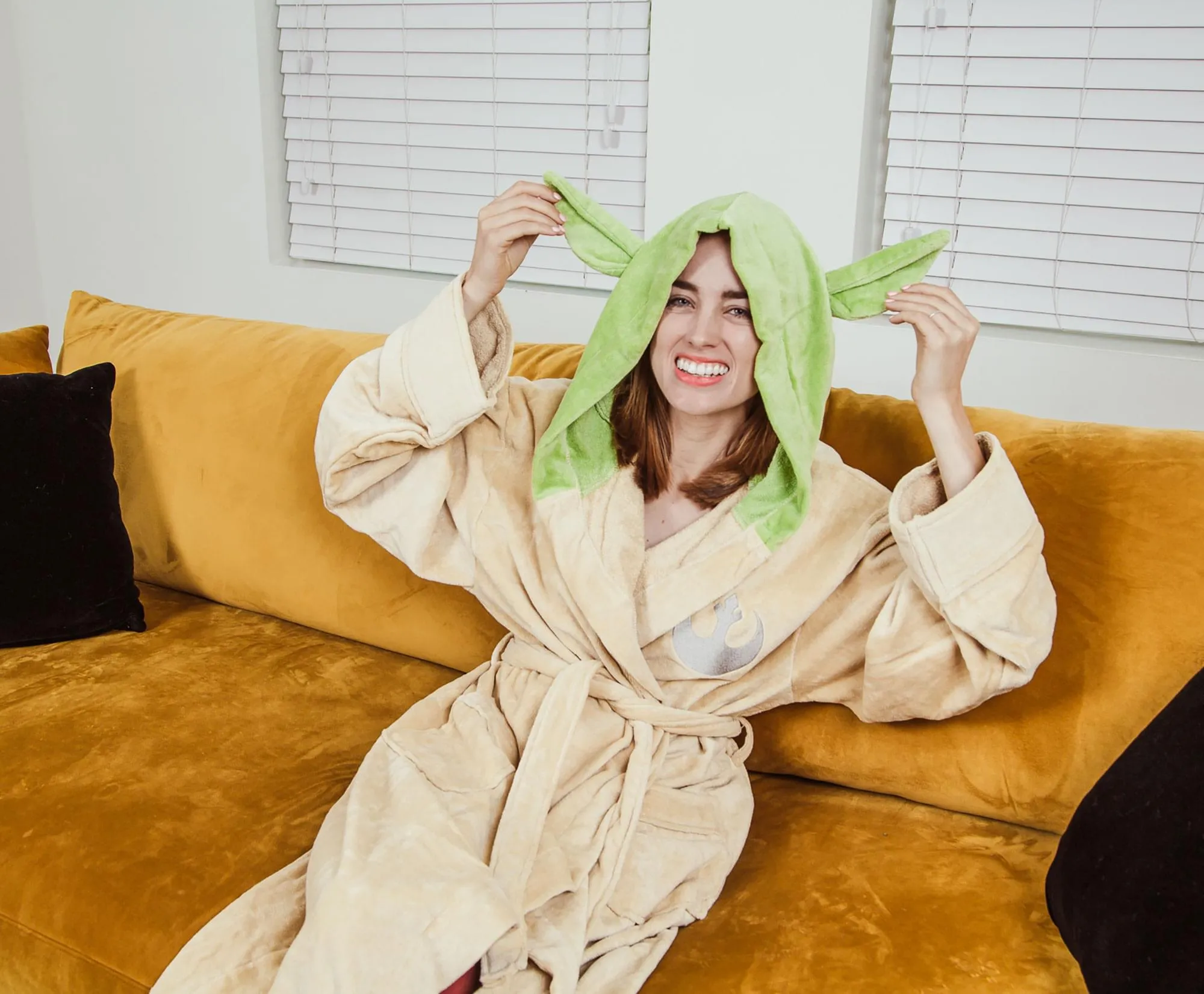 Star Wars Yoda Unisex Hooded Bathrobe for Adults