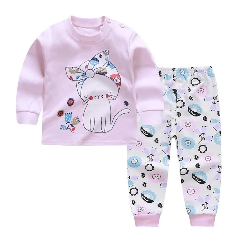 Sweet Kitty and Cute Kitten Baby and Toddler Pyjama Set of 2