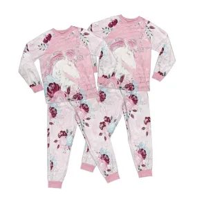 Unicorn Pink Kid Pajamas Set Matching