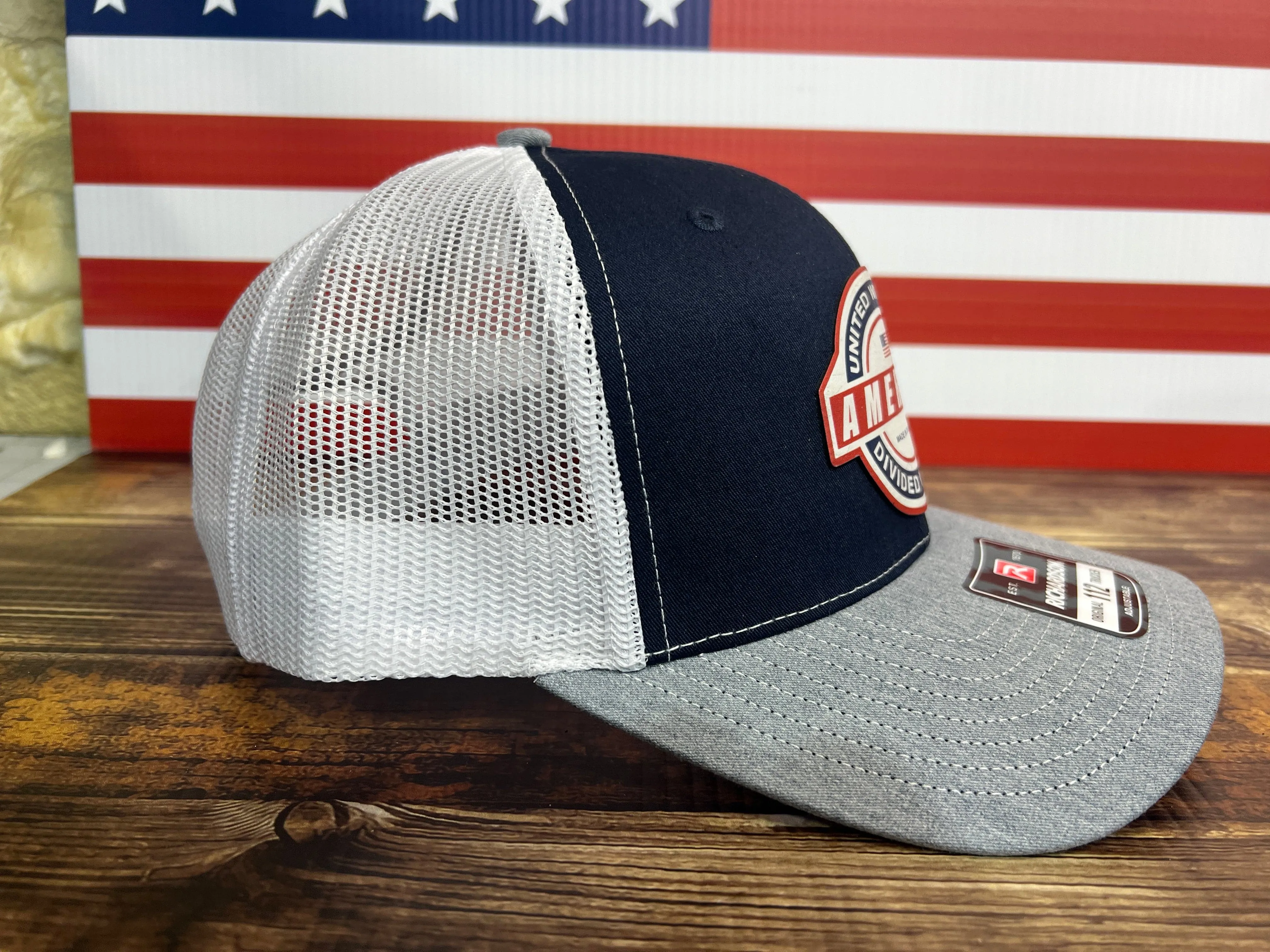 United We Stand Hat Patriotic Custom Hat with a Premium Leatherette Patch! USA Hat