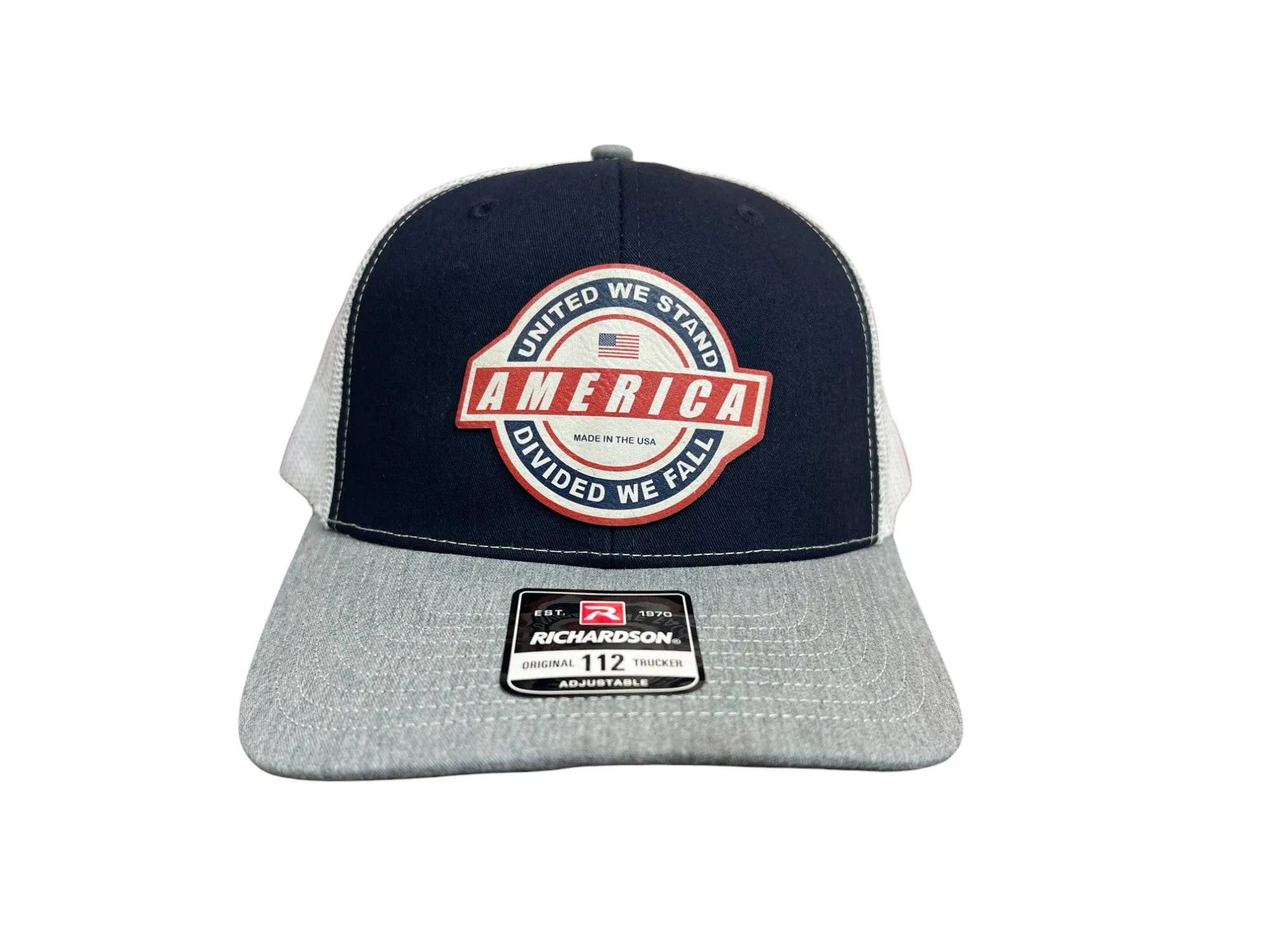 United We Stand Hat Patriotic Custom Hat with a Premium Leatherette Patch! USA Hat