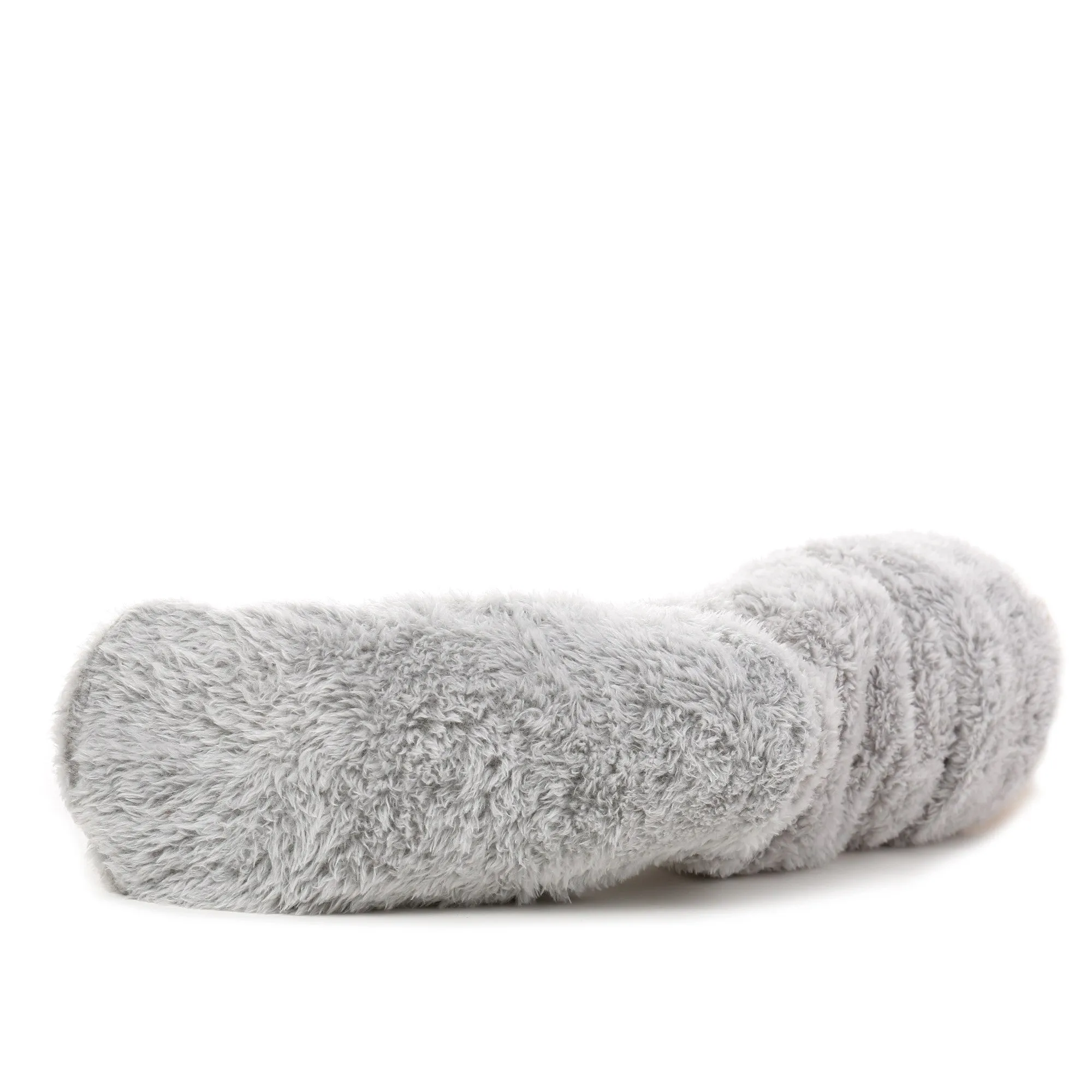 Women's Fuzzy Plush Tall Slipper Socks with Pom-Poms